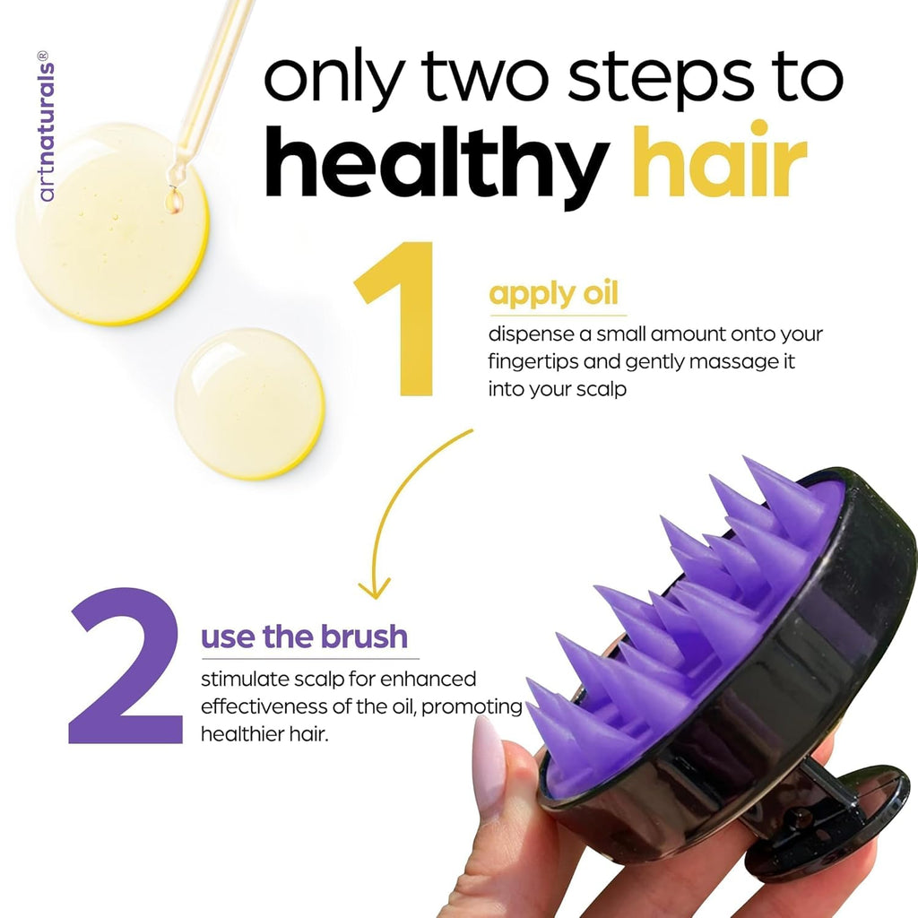 ArtNaturals Rosemary & Castor Hair Oil + Scalp Massager (4 oz)