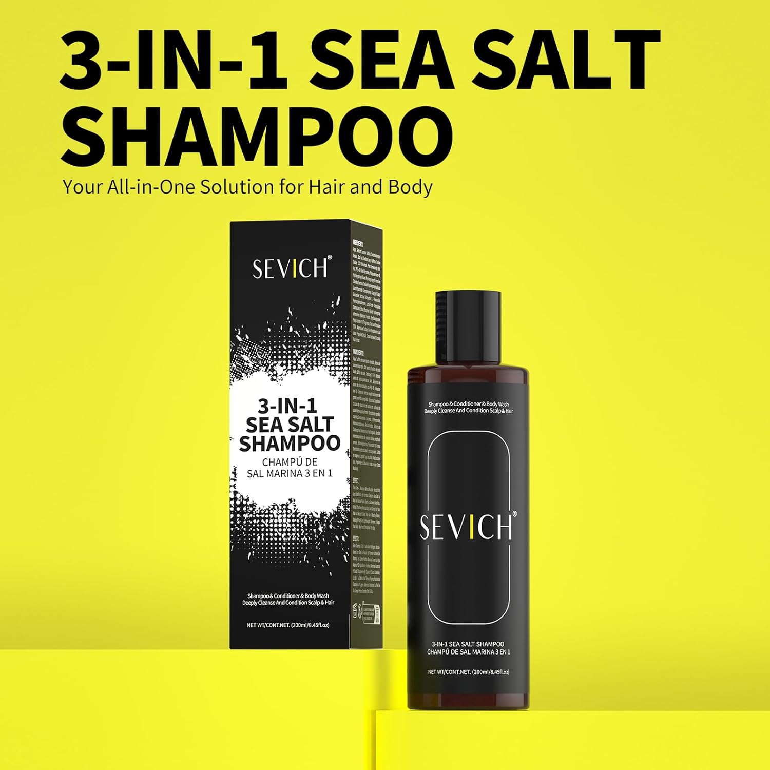 SEVICH 3-in-1 Sea Salt Shampoo, Conditioner & Body Wash (200ml)