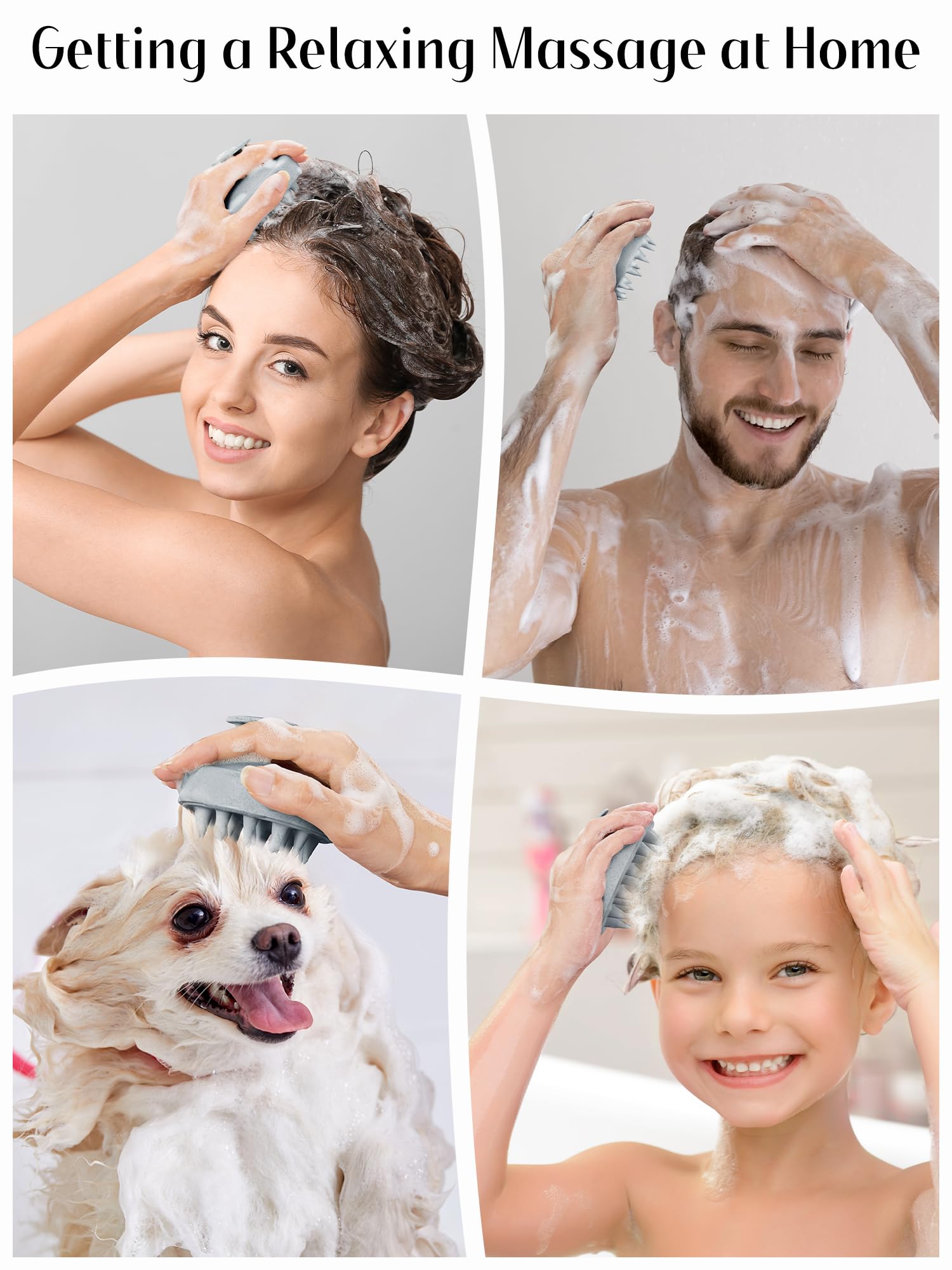 HEETA Scalp Massager Brush – Silicone Scrubber