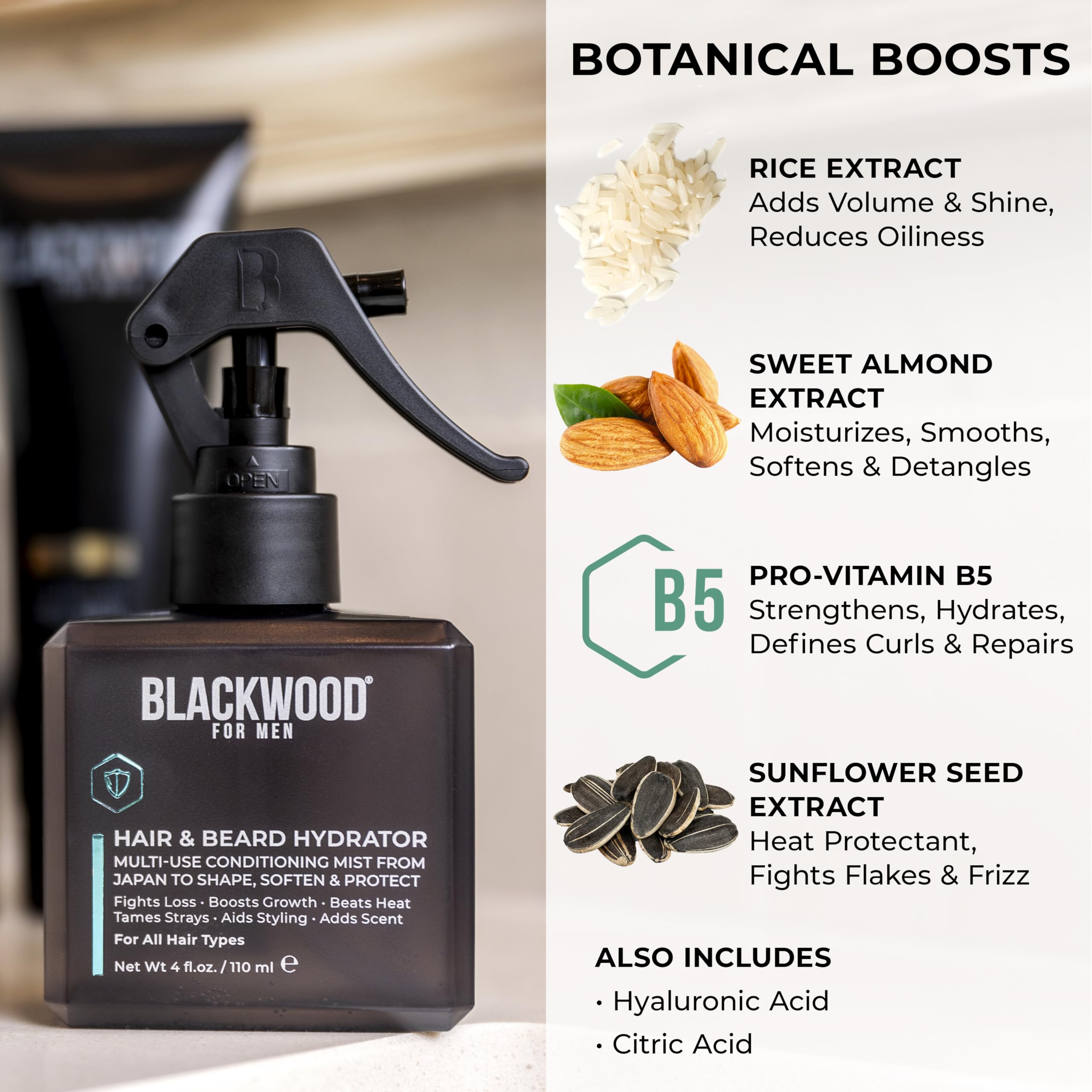 Blackwood Hair & Beard Hydrator Spray (4 oz)