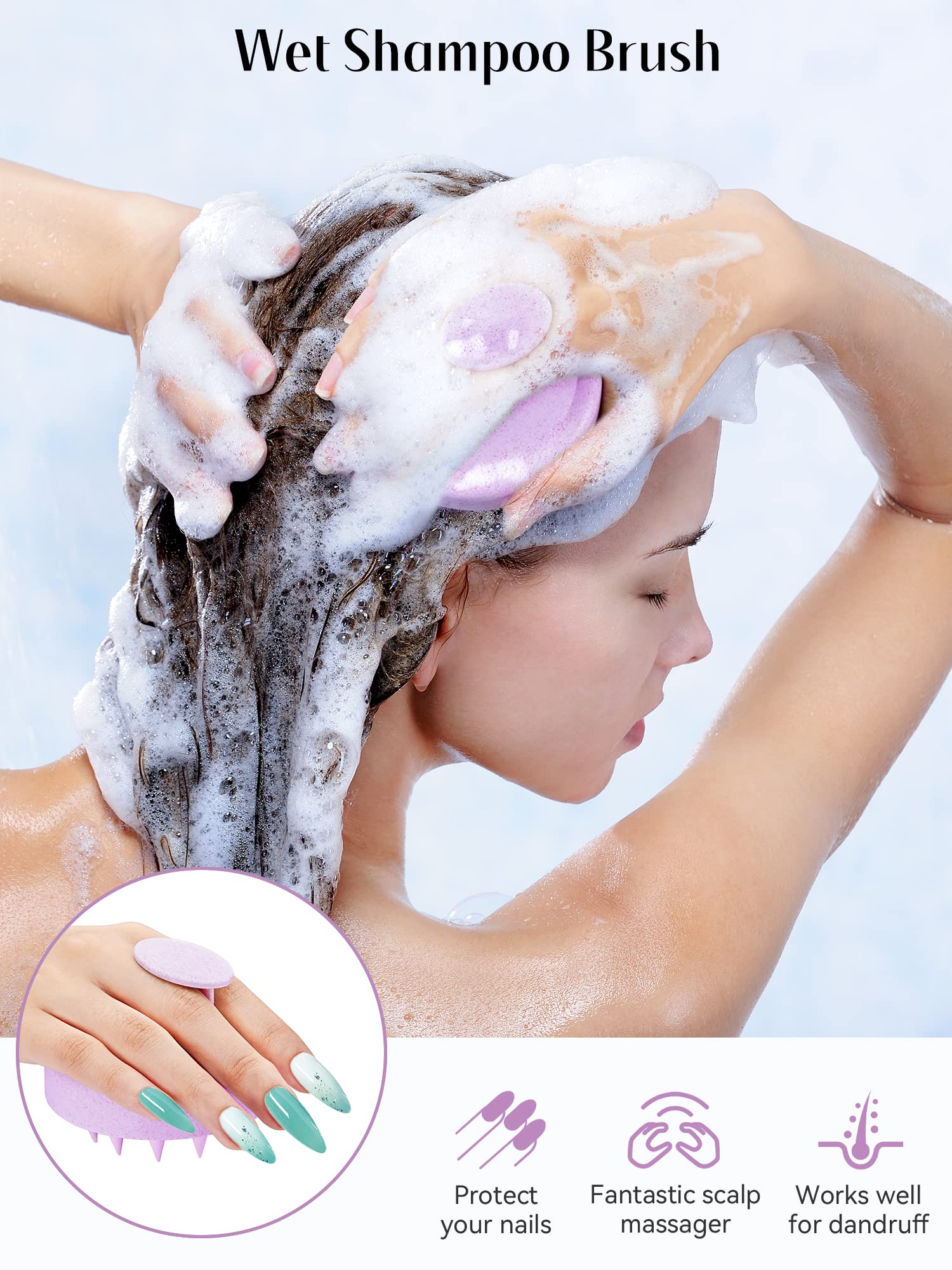 HEETA Scalp Massager Brush – Silicone Scrubber