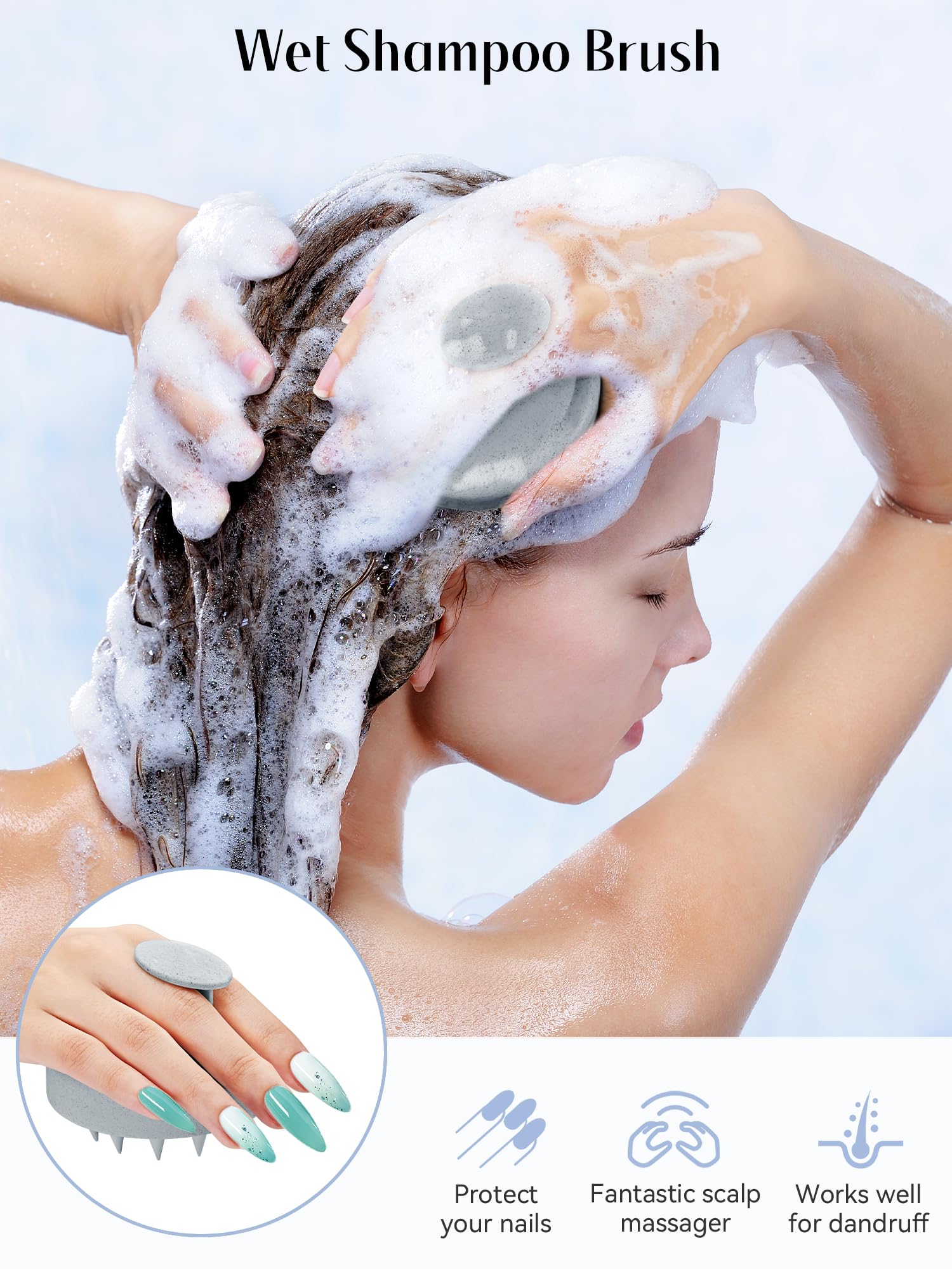 HEETA Scalp Massager Brush – Silicone Scrubber