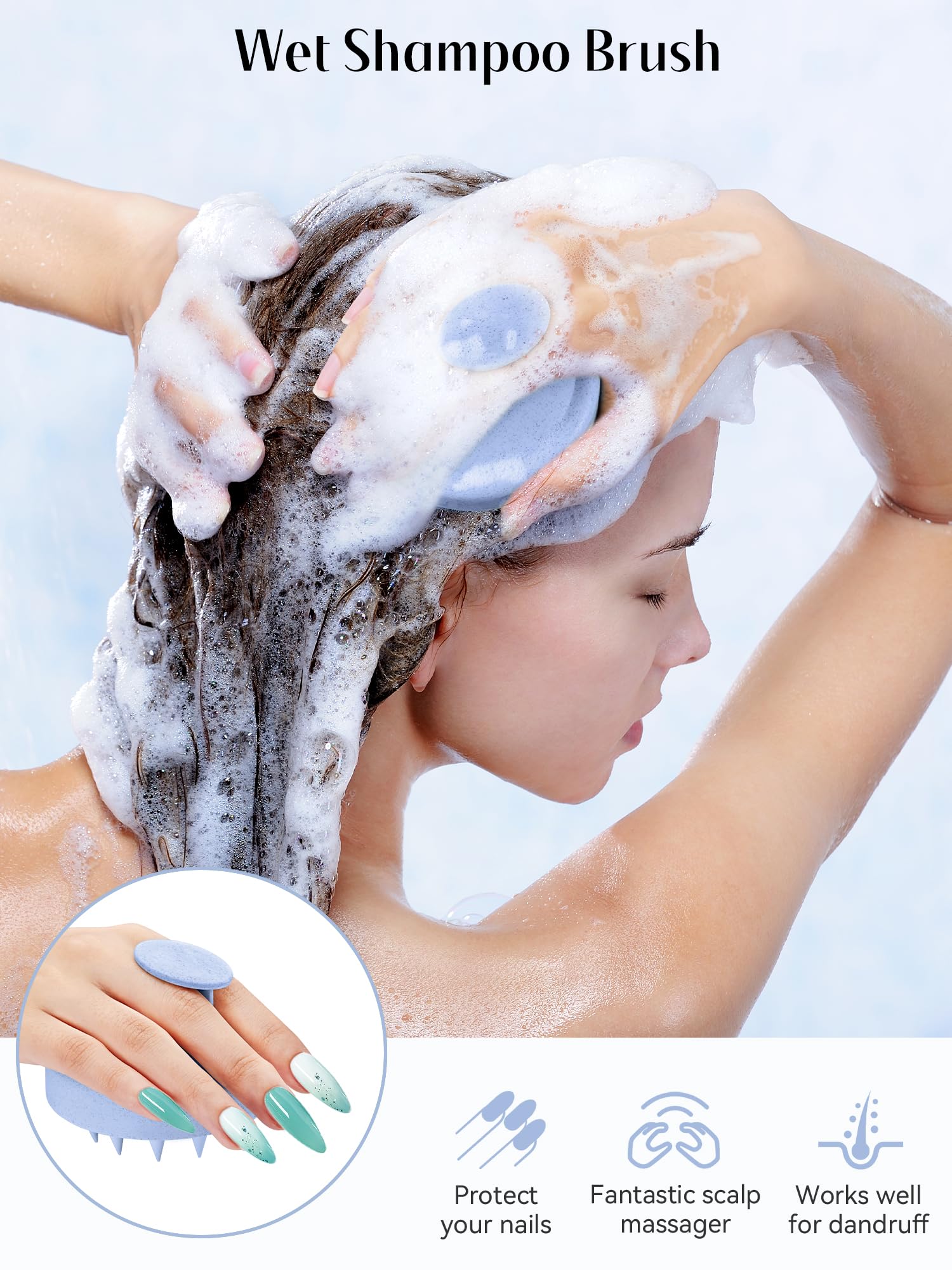 HEETA Scalp Massager Brush – Silicone Scrubber