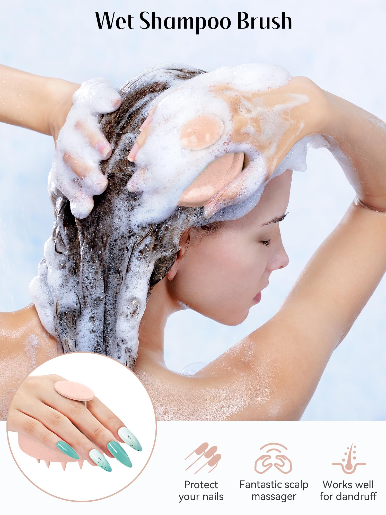 HEETA Scalp Massager Brush – Silicone Scrubber