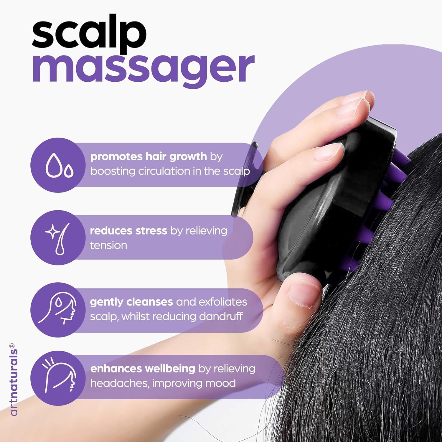 ArtNaturals Rosemary & Castor Hair Oil + Scalp Massager (4 oz)