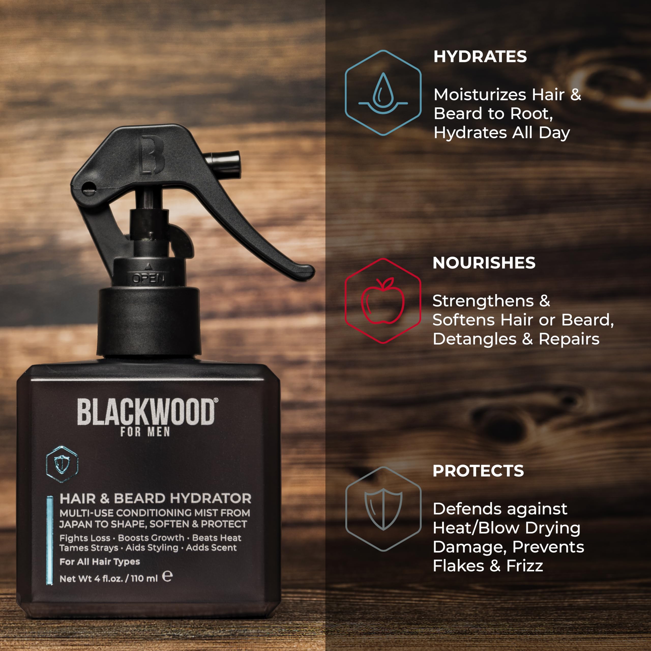Blackwood Hair & Beard Hydrator Spray (4 oz)
