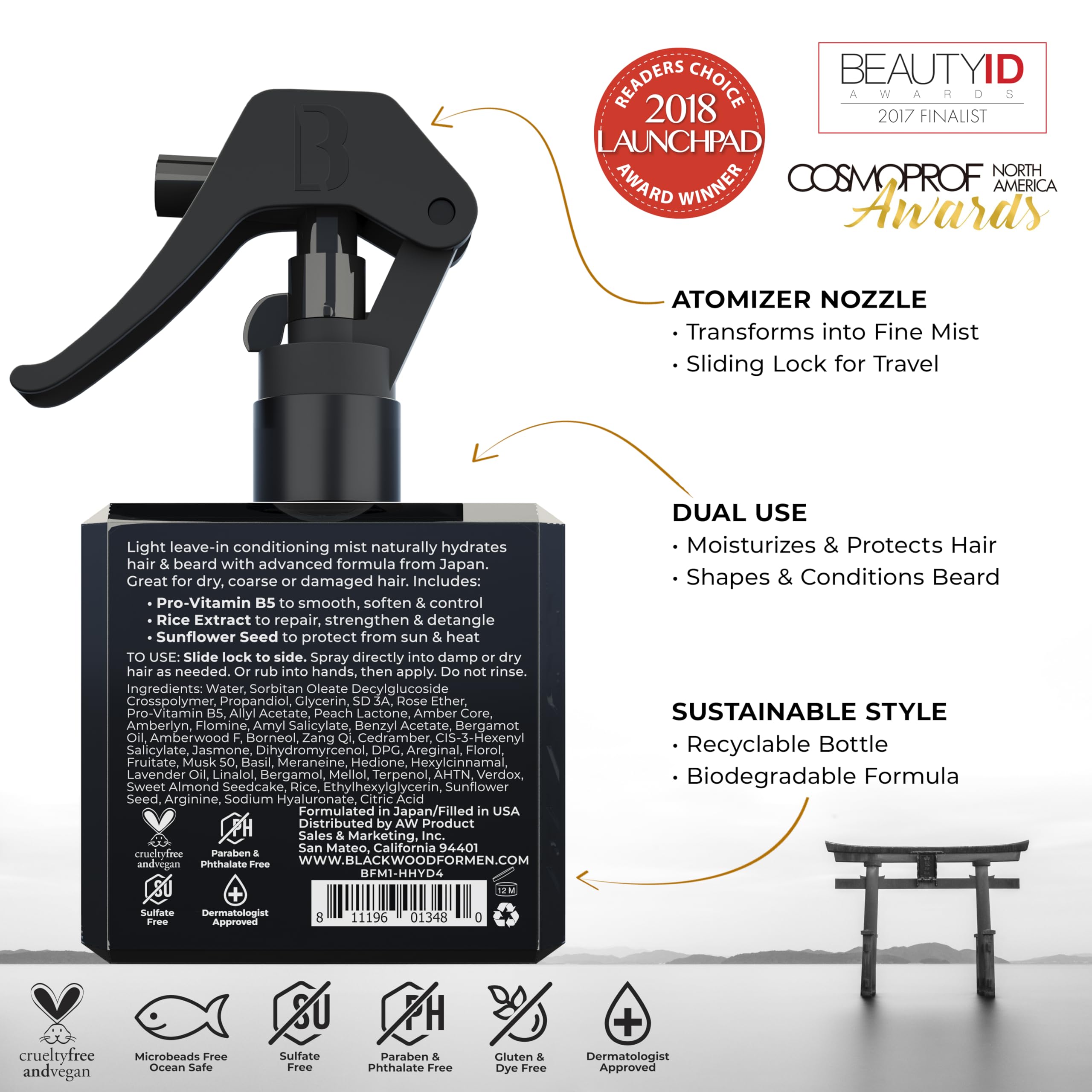 Blackwood Hair & Beard Hydrator Spray (4 oz)